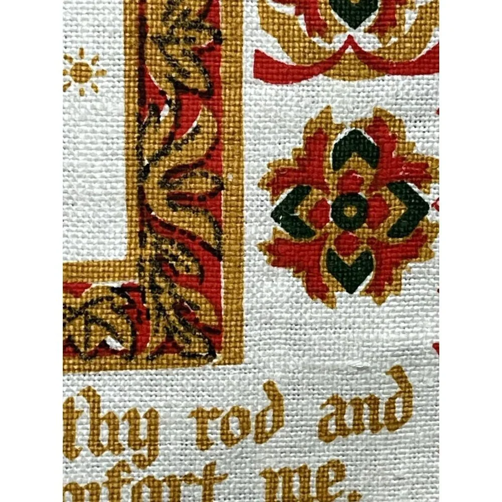 Vintage 1969 Linen Kitchen Towel Calendar The Lord’s Prayer 28” x 16.5”